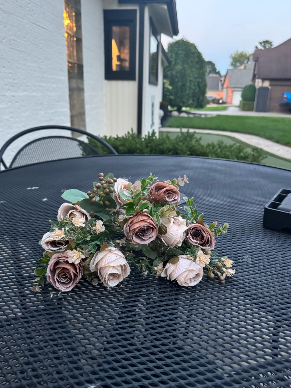 Artificial Rose Bouquet Home Accent in Blush and Mauve